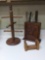Handmade? Cow Knife Block with Spindle coffee cup Stand, Vintage Wood
