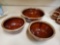 Trio of HULL brown drip glazed bowls, (1) 10.25