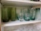 Shelf grouping vintage Green Tumblers - 3 designs, multi sized