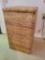 Vintage lacquered wicker hinged top laundry hamper