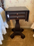 Antique Empire style double drop wing side table