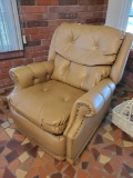 Great COWBOY RECLINER! vintage studded recliner chair, tan