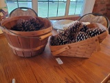 (2) Baskets including LONGABERGER vegetable with contents