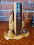 Authentic BETHLEHEM Olive Wood carving with JERUSELUM Bible