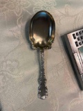 Large antique ornate Sterling Silver serving spoon