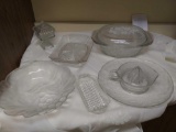 great grouping of clear glass including Princess House Fantasia bake and serveware