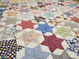 Vintage 6 pointed star quilt, appears handmade