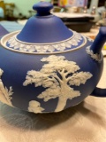 Authentic Wedgwood Blue Jasperware Teapot