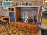 Nice Real Wood Large Entertainment cabinet, glass door and storage