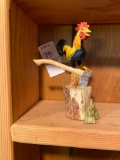 Signed Lowell Davis figurine Ignorance is Bliss Rooster on Ax