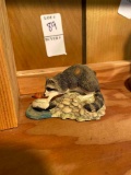 Signed Lowell Davis figurine Racoon and Duck