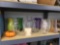 Shelf Group of Colorful and Clear Vases!