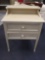 (1 of 2) 2 Drawer Ivory Double-level (Bed) Side Table