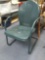 metal mid-century outdoor chair, dark green