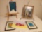 Original Artwork Group with (2) Tabletop Easels