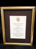 Presidential Inauguration Invitation Framed and Matted 1993 Bill Clinton Albert Gore