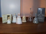 vintage figurine Bells, crisp glass and ceramic ladies