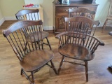 (4) HITCHCOCK maple Harvest stencil dining chairs, Windsor style