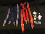 Pins and Suspenders including Mickey Mouse