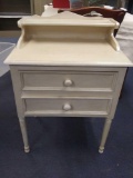 (1 of 2) 2 Drawer Ivory Double-level (Bed) Side Table