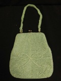 Light Mint Green Beaded Vintage Handbag by Joseph Magnin