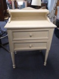 (1 of 2) 2 Drawer Ivory Double-level (Bed) Side Table