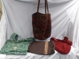 (4) Boho Style Sling and Shoulder Bags Including Sak