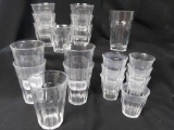 large grouping of duralex glasses made in France