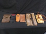 6 small faux and leather bags / containers including Hobo and Fossil