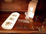 small grouping of various items including shrimp forks, cool little musical instruments, oddities