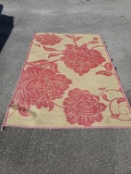 Reversible, lightweight patio mat rug/shade, approximately 93x60