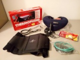 larger item medical lot including back brace, thermaphore, stethoscope