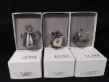 Trio of LUNT SILVERSMITHS Mini Bells, Pewter