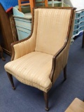 High Back Upholstered Wooden Armchair