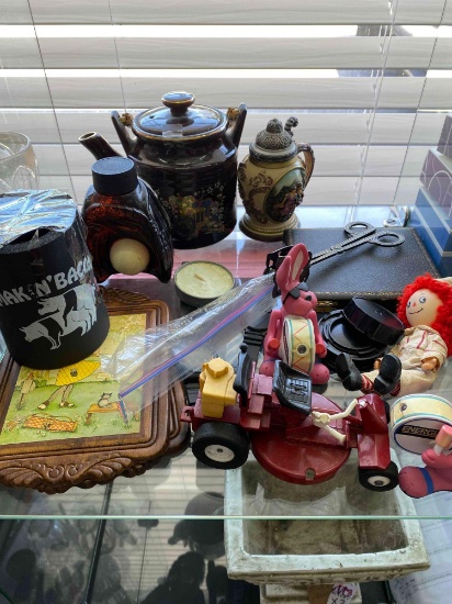 Cubby lot full of antiques and collectibles