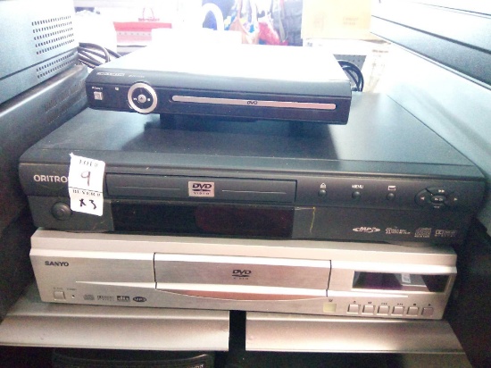 3 DVD mp3 cd players including full size Sanyo