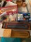 Neat game lot including Mexican Train Dominos in tin and cribbage set