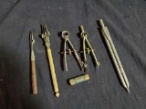 VENUS leads and Antique Compass grouping including bone and wood handled, and made in Germany