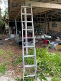 Large Werner Aluminum extension ladder