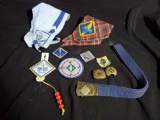 Vintage BOY SCOUT badges, handkerchiefs, and more