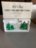 Metal Dept 56 Original Snow Village Frosty Tree lined Picket Fence