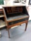 BLACK AND WOOD SECRETARY DESK, INTERESTING TWO TONE