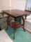 Double level vintage / antique wood Footed accent table