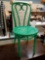 Canned seat emerald green bistro chair