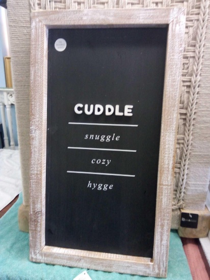 NEW STOCK OPAL&OLIVE Reversible wood framed sign "merry christmas/cuddle