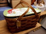 HAND PAINTED PICNIC BASKET