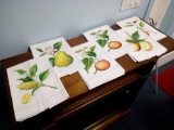 (6) HAND PAINTED FRUIT THEM GUEST TOWELS 100% COTTON