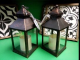 (2) TAGGED NEW EVERLASTING GLOW LED LANTERN WITH RESIN CANDLE