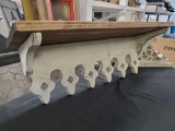 New Merch- Vintage Inspired scallop carved Wood shelf, ivory and natural wood