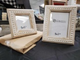 NEW MERCH- (3) set of matching BEADED WOOD picture frames